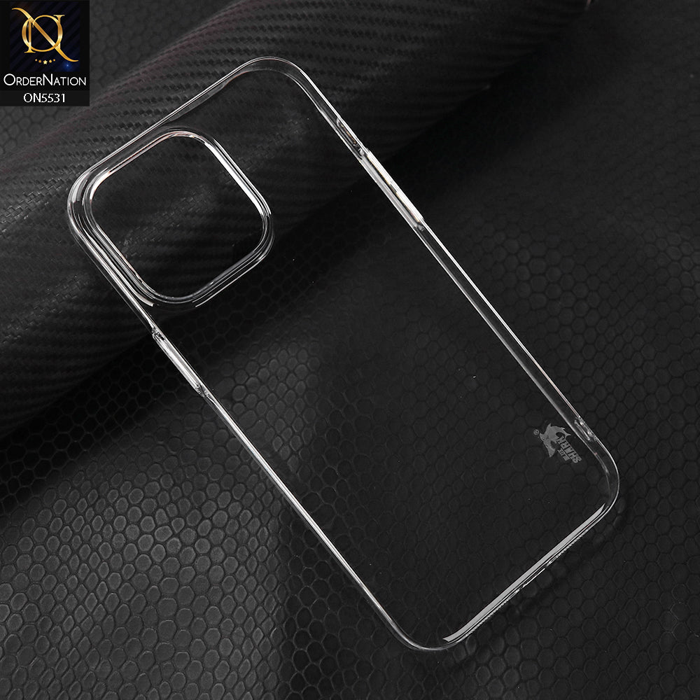 iPhone 13 Pro Max Cover - Transparent - Blue Shark Pc Shell Protective Back Case