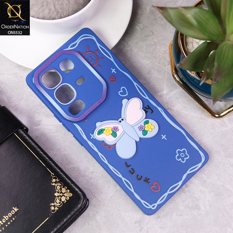 Infinix Note 50 Pro 4G Cover - Blue - New Cute 3D Butterfly Luck Soft Case With Camera Protection