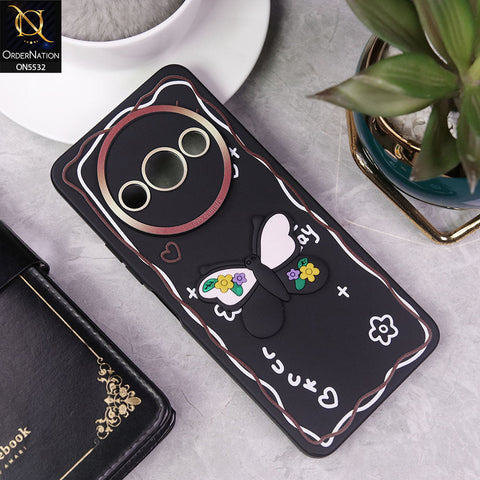 Xiaomi Poco C61 Cover - Black - New Cute 3D Butterfly Luck Soft Case With Camera Protection