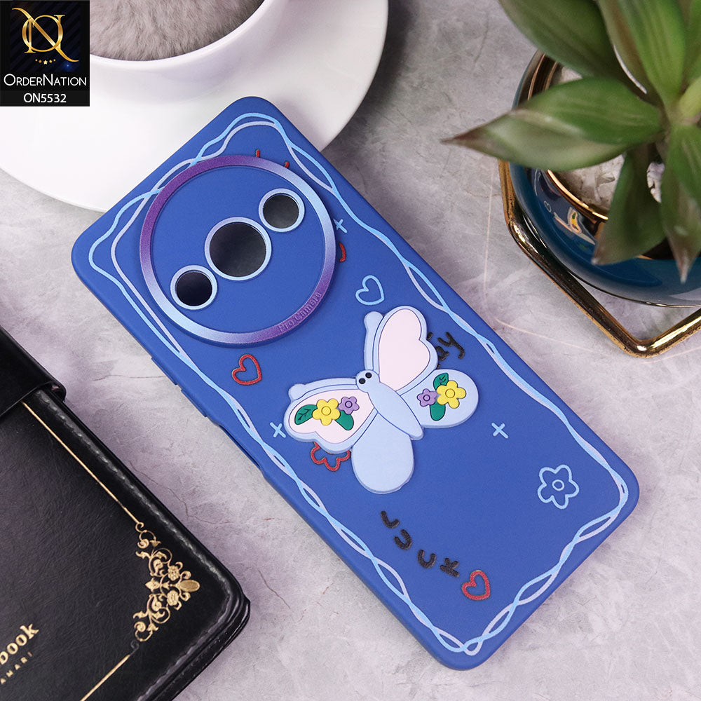 Xiaomi Poco C61 Cover - Blue - New Cute 3D Butterfly Luck Soft Case With Camera Protection