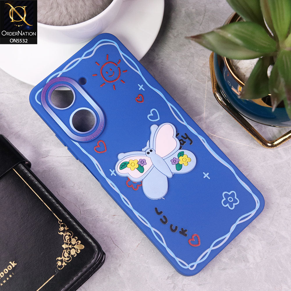 Xiaomi Redmi A5 4G Cover - Blue - New Cute 3D Butterfly Luck Soft Case With Camera Protection