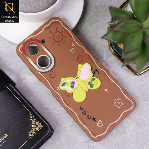 Xiaomi Redmi A5 4G Cover - Brown - New Cute 3D Butterfly Luck Soft Case With Camera Protection