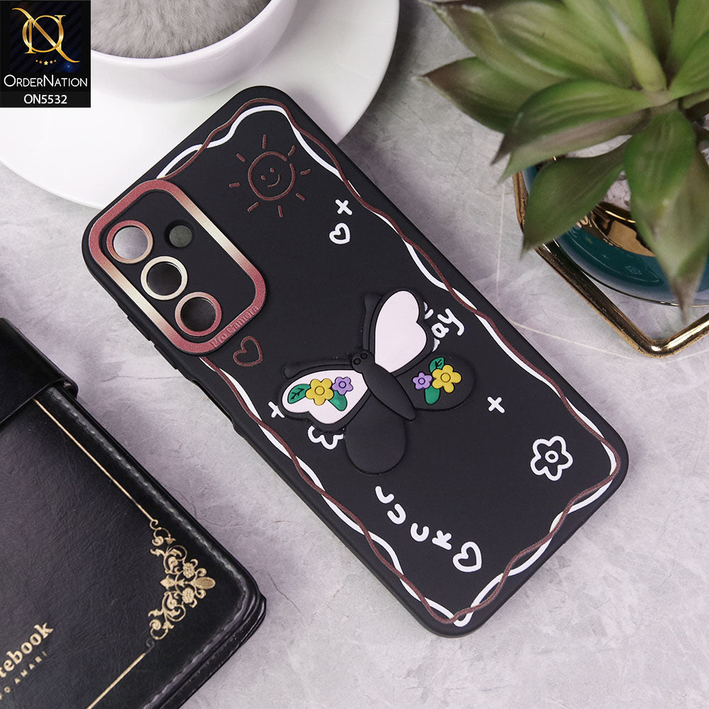 Samsung Galaxy A15 5G Cover - Black - New Cute 3D Butterfly Luck Soft Case With Camera Protection