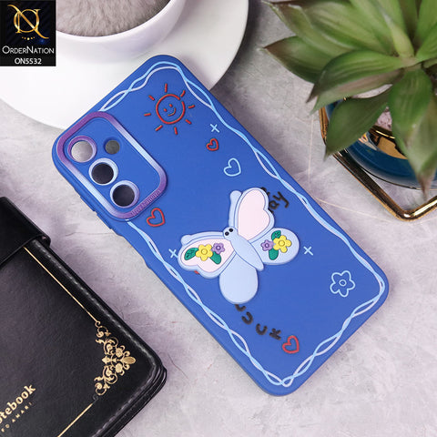 Samsung Galaxy A15 5G Cover - Blue - New Cute 3D Butterfly Luck Soft Case With Camera Protection