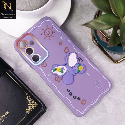 Samsung Galaxy A16 5G Cover - Purple - New Cute 3D Butterfly Luck Soft Case With Camera Protection