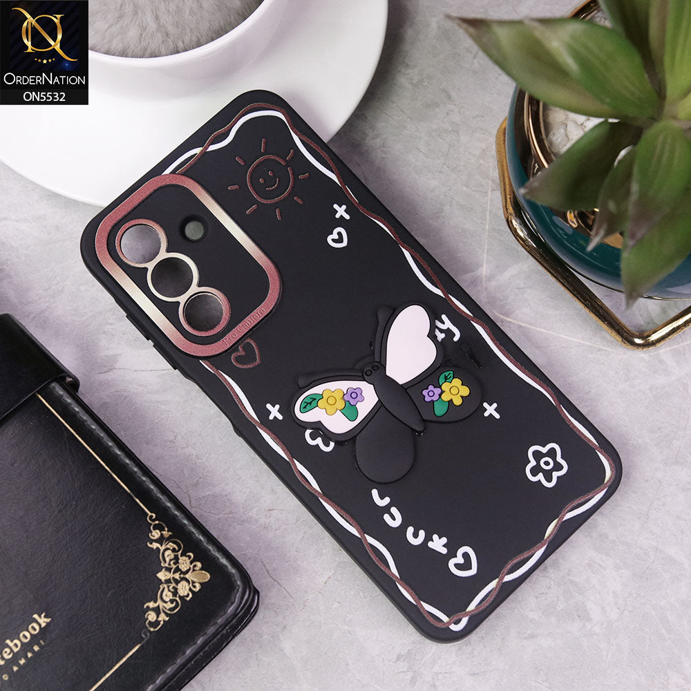 Samsung Galaxy A26 Cover - Black - New Cute 3D Butterfly Luck Soft Case With Camera Protection