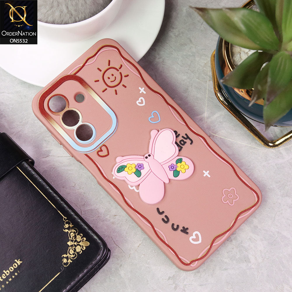 Samsung Galaxy A26 Cover - PInk - New Cute 3D Butterfly Luck Soft Case With Camera Protection