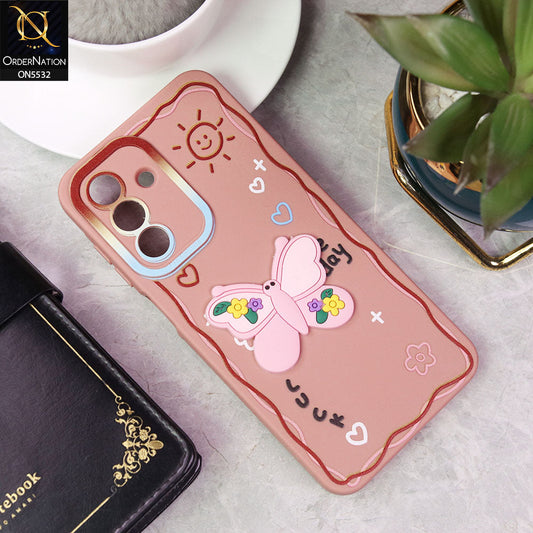 Samsung Galaxy A26 Cover - PInk - New Cute 3D Butterfly Luck Soft Case With Camera Protection