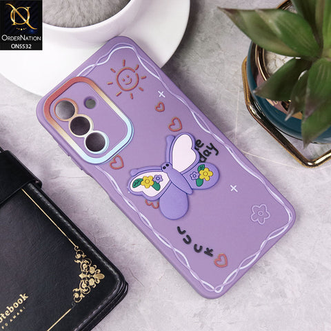 Samsung Galaxy A26 Cover - Purple - New Cute 3D Butterfly Luck Soft Case With Camera Protection