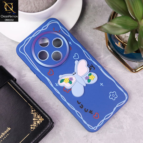 Tecno Spark 30C 4G Cover - Blue - New Cute 3D Butterfly Luck Soft Case With Camera Protection