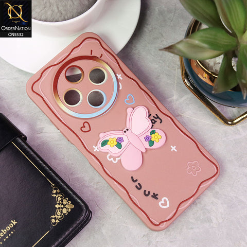 Tecno Spark 30C 4G Cover - PInk - New Cute 3D Butterfly Luck Soft Case With Camera Protection