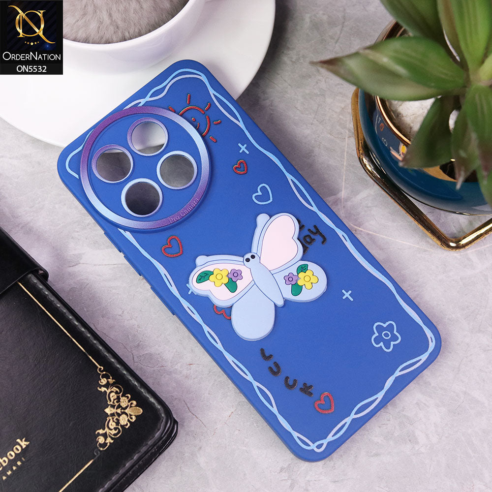 Tecno Spark 30 Pro Cover - Blue - New Cute 3D Butterfly Luck Soft Case With Camera Protection