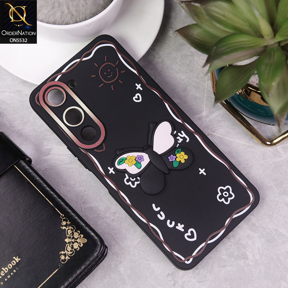 Vivo Y04 Cover - Black - New Cute 3D Butterfly Luck Soft Case With Camera Protection