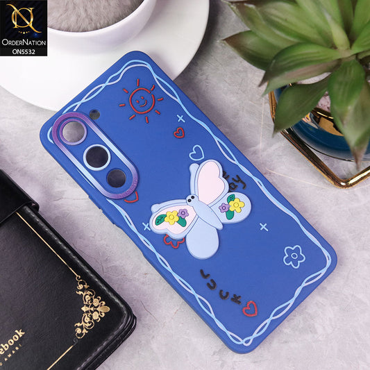 Vivo Y29s Cover - Blue - New Cute 3D Butterfly Luck Soft Case With Camera Protection
