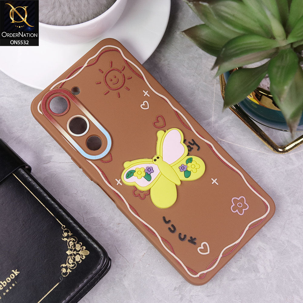 Vivo Y04 Cover - Brown - New Cute 3D Butterfly Luck Soft Case With Camera Protection
