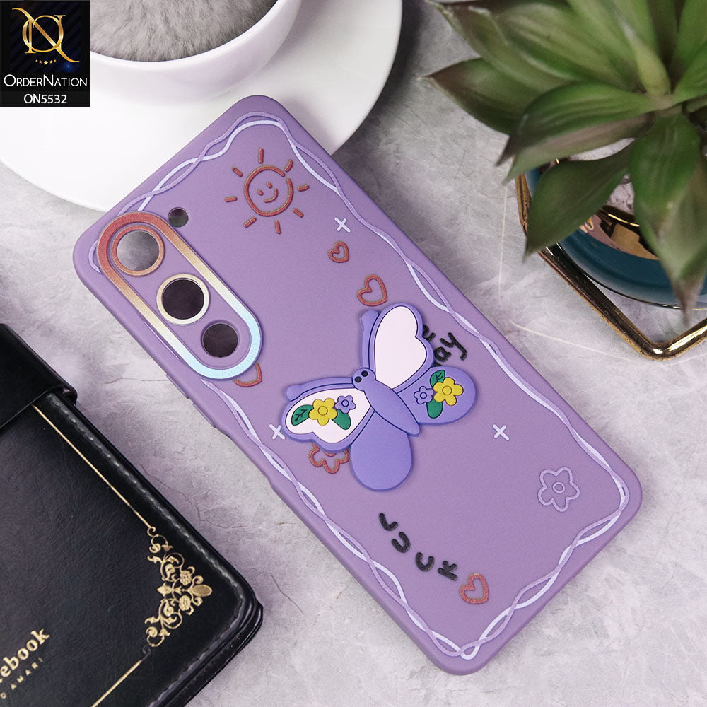 Vivo Y04 Cover - Purple - New Cute 3D Butterfly Luck Soft Case With Camera Protection