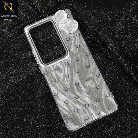 Infinix Hot 50 Pro Plus Cover - Design 1 -  New Shiny Heart And Smily Soft Case With Crystal Bow