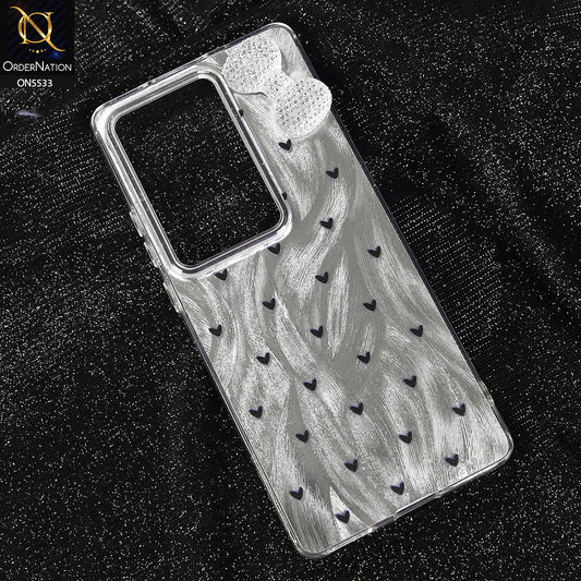 Infinix Hot 50 Pro Plus Cover - Design 2 -  New Shiny Heart And Smily Soft Case With Crystal Bow