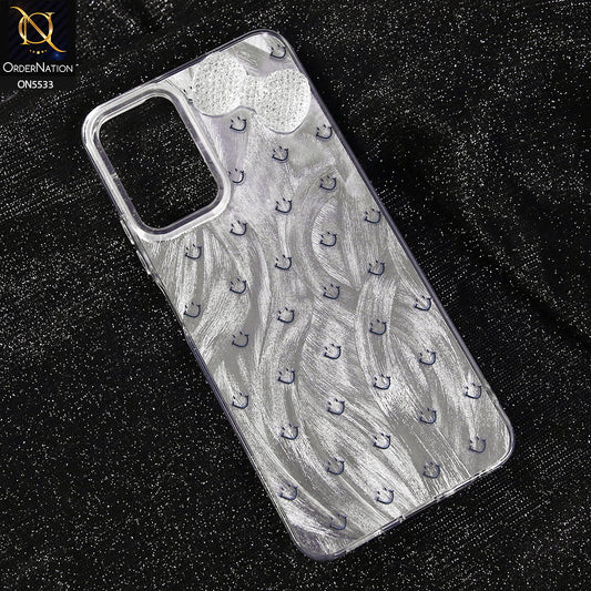 Oppo A3x 4G Cover - Design 1 -  New Shiny Heart And Smily Soft Case With Crystal Bow