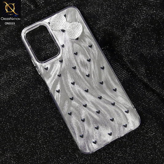 Oppo A3 5G Cover - Design 2 -  New Shiny Heart And Smily Soft Case With Crystal Bow