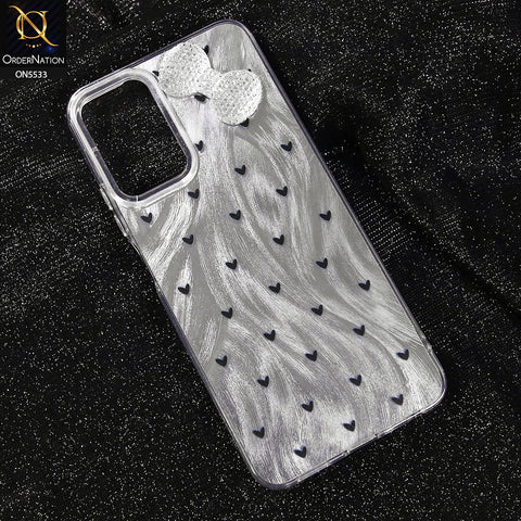 Oppo A3 5G Cover - Design 2 -  New Shiny Heart And Smily Soft Case With Crystal Bow