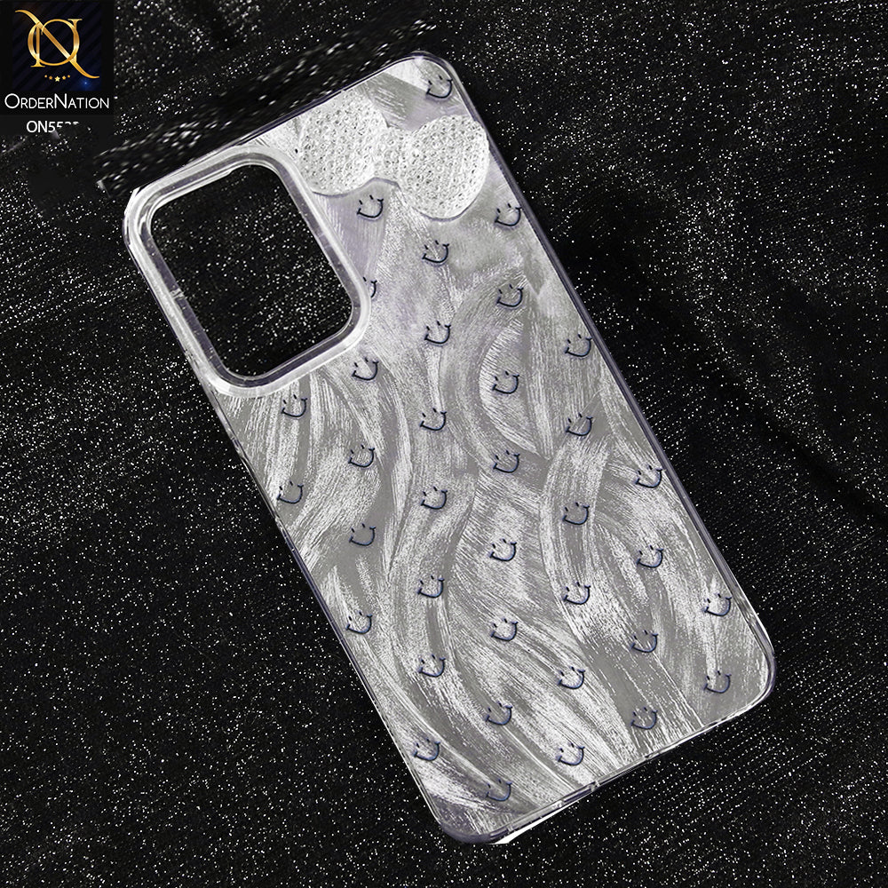 Samsung Galaxy A12 Cover - Design 1 -  New Shiny Heart And Smily Soft Case With Crystal Bow