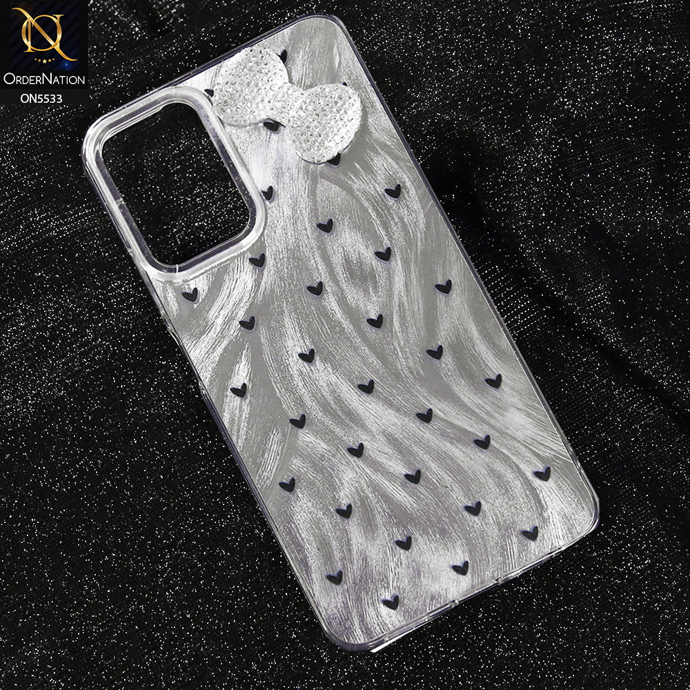 Samsung Galaxy A12 Nacho Cover - Design 2 -  New Shiny Heart And Smily Soft Case With Crystal Bow