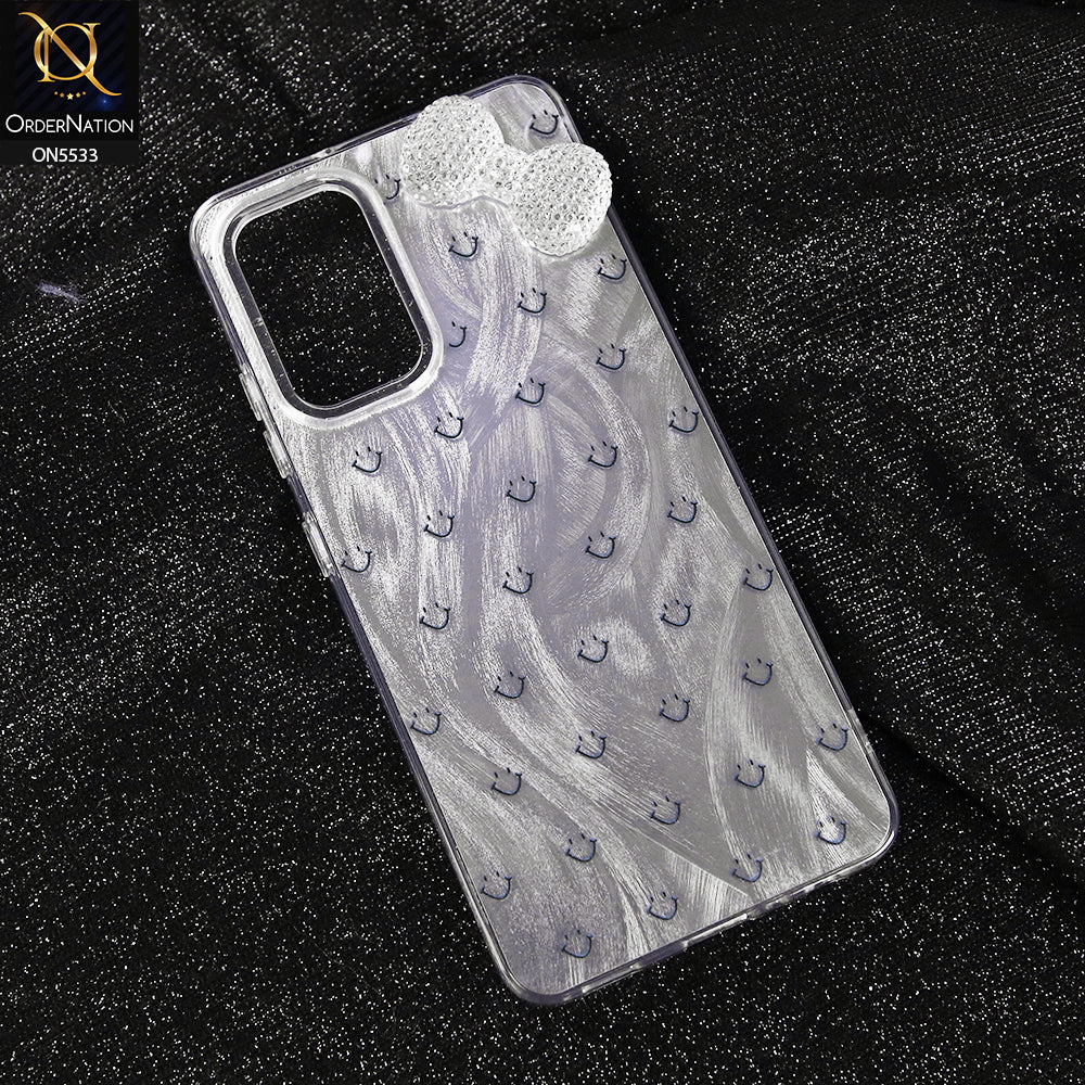 Vivo Y12s Cover - Design 1 -  New Shiny Heart And Smily Soft Case With Crystal Bow