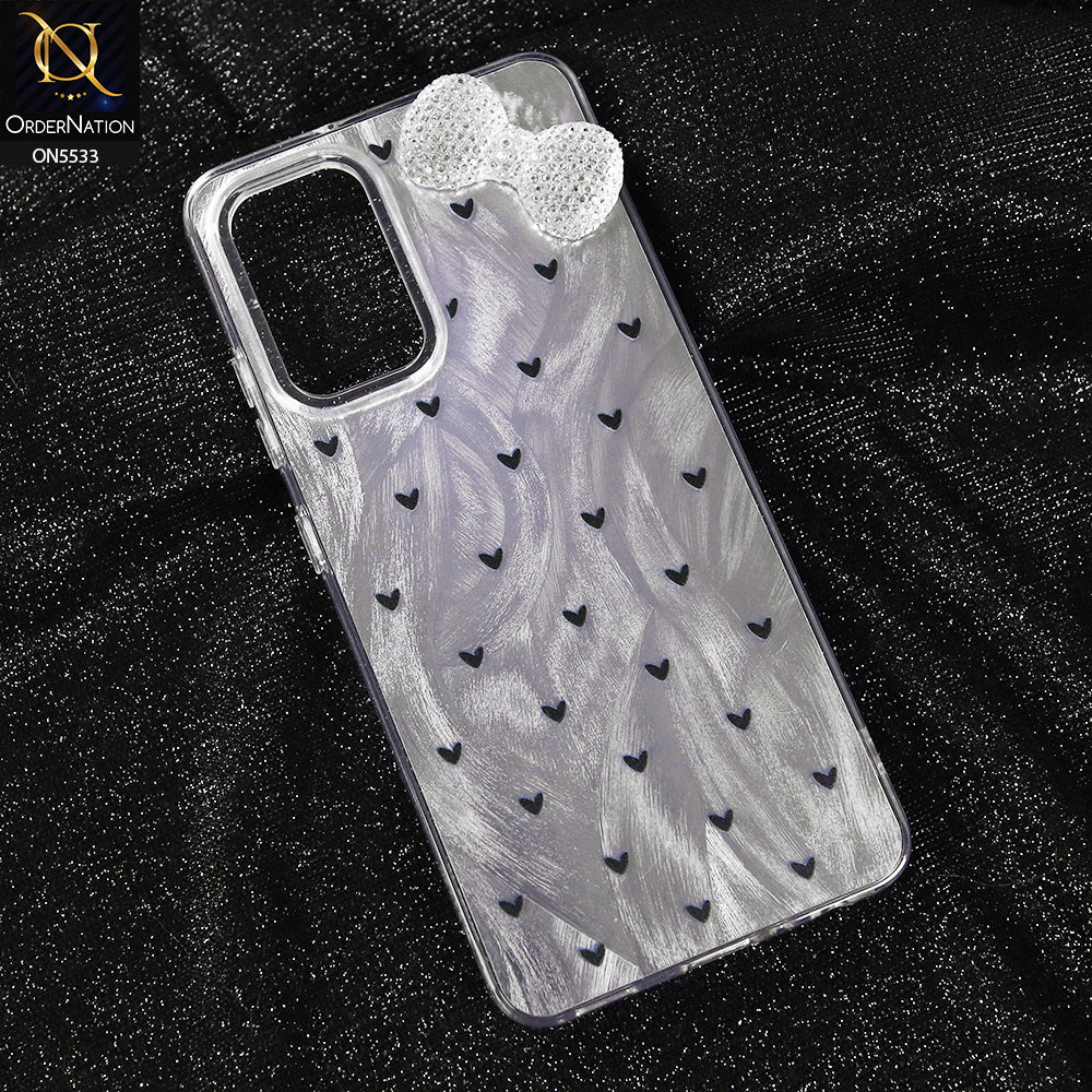Vivo Y17s Cover - Design 2 -  New Shiny Heart And Smily Soft Case With Crystal Bow