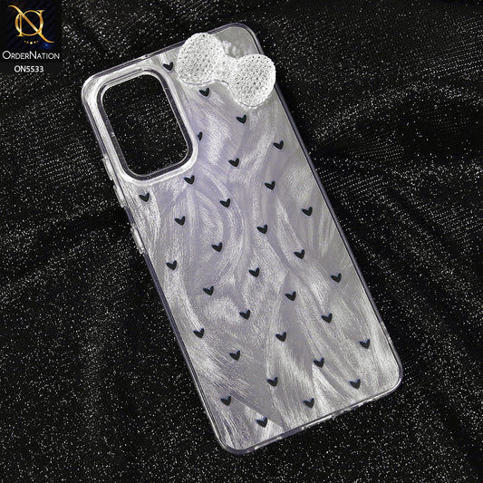 Vivo Y11s Cover - Design 2 -  New Shiny Heart And Smily Soft Case With Crystal Bow