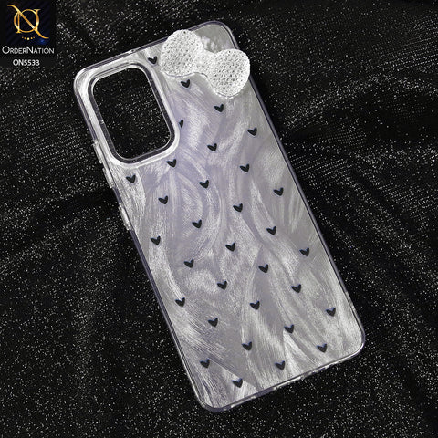 Samsung Galaxy A14 5G Cover - Design 2 -  New Shiny Heart And Smily Soft Case With Crystal Bow