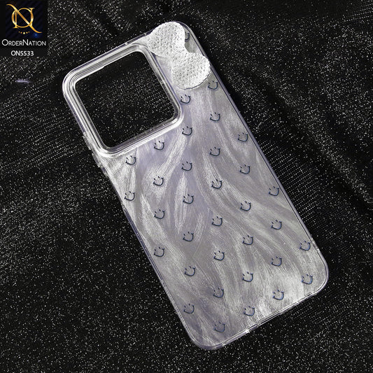 Xiaomi Poco C65 Cover - Design 1 -  New Shiny Heart And Smily Soft Case With Crystal Bow