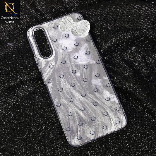 Vivo S1 Cover - Design 1 -  New Shiny Heart And Smily Soft Case With Crystal Bow
