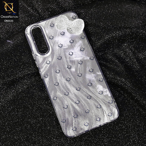 Vivo S1 Cover - Design 1 -  New Shiny Heart And Smily Soft Case With Crystal Bow
