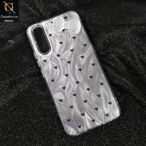 Vivo S1 Cover - Design 2 -  New Shiny Heart And Smily Soft Case With Crystal Bow