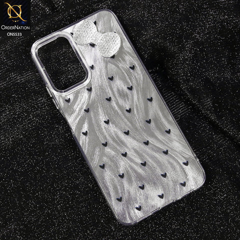 Vivo Y03 Cover - Design 2 -  New Shiny Heart And Smily Soft Case With Crystal Bow