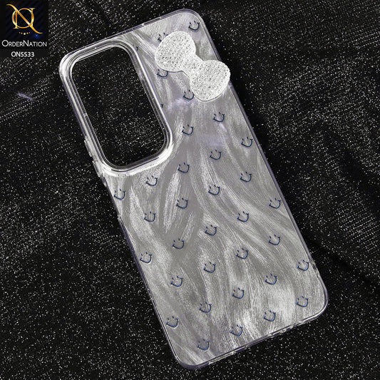 Vivo Y19s Cover - Design 1 -  New Shiny Heart And Smily Soft Case With Crystal Bow