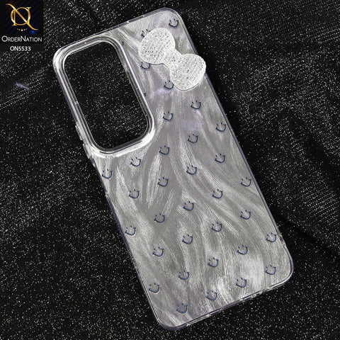 Vivo Y19s Cover - Design 1 -  New Shiny Heart And Smily Soft Case With Crystal Bow