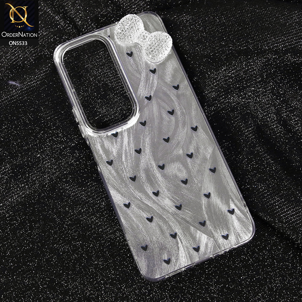 Vivo Y29 5G Cover - Design 2 -  New Shiny Heart And Smily Soft Case With Crystal Bow