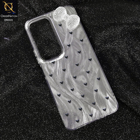 Vivo Y19s Pro Cover - Design 2 -  New Shiny Heart And Smily Soft Case With Crystal Bow