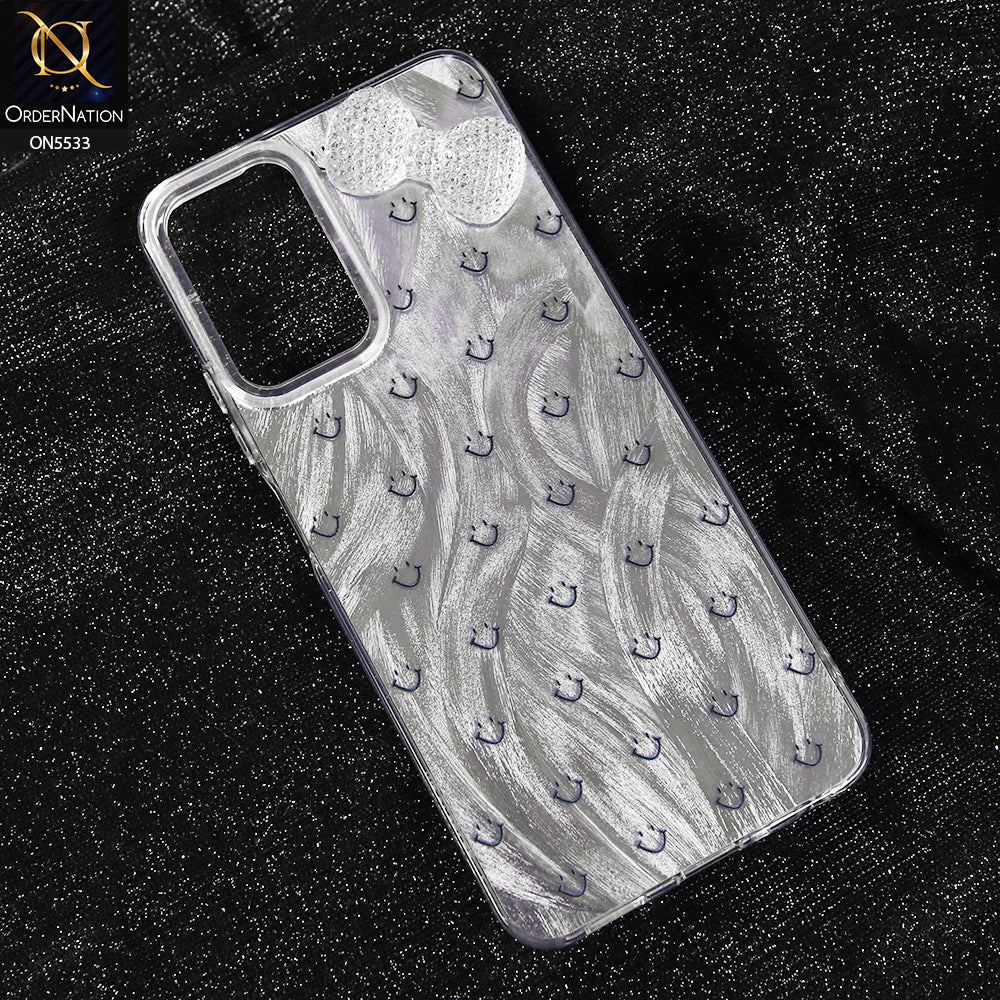 Vivo Y21 Cover - Design 1 -  New Shiny Heart And Smily Soft Case With Crystal Bow
