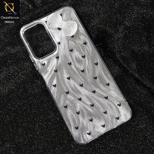 Vivo Y21 Cover - Design 2 -  New Shiny Heart And Smily Soft Case With Crystal Bow