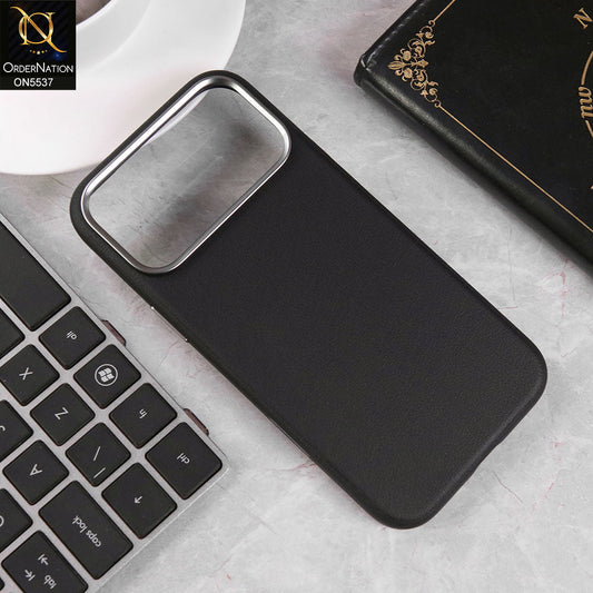 iPhone 17 Pro Max Cover - Black - X-Level High Quality Leather Textured Soft Case With Metal Camera Ring