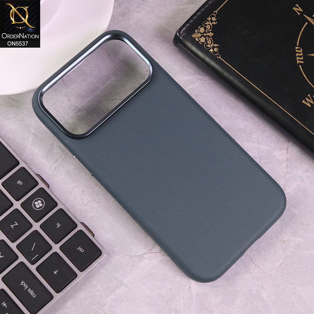 iPhone 17 Pro Max Cover - Blue - X-Level High Quality Leather Textured Soft Case With Metal Camera Ring