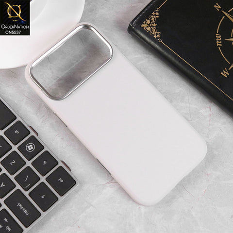 iPhone 17 Pro Max Cover - White - X-Level High Quality Leather Textured Soft Case With Metal Camera Ring