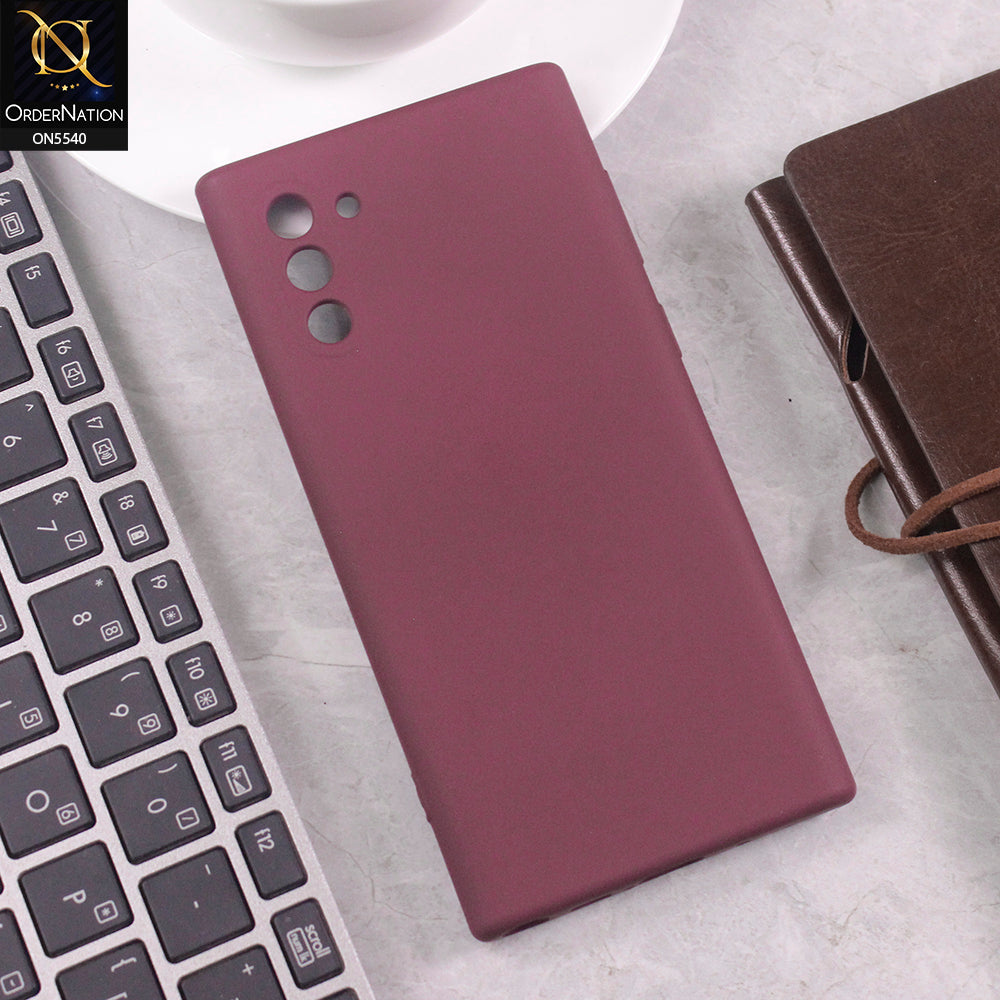 Samsung Galaxy Note 10  Cover - Maroon -  New Premium High Quality Matte Sillica Gel Soft Case