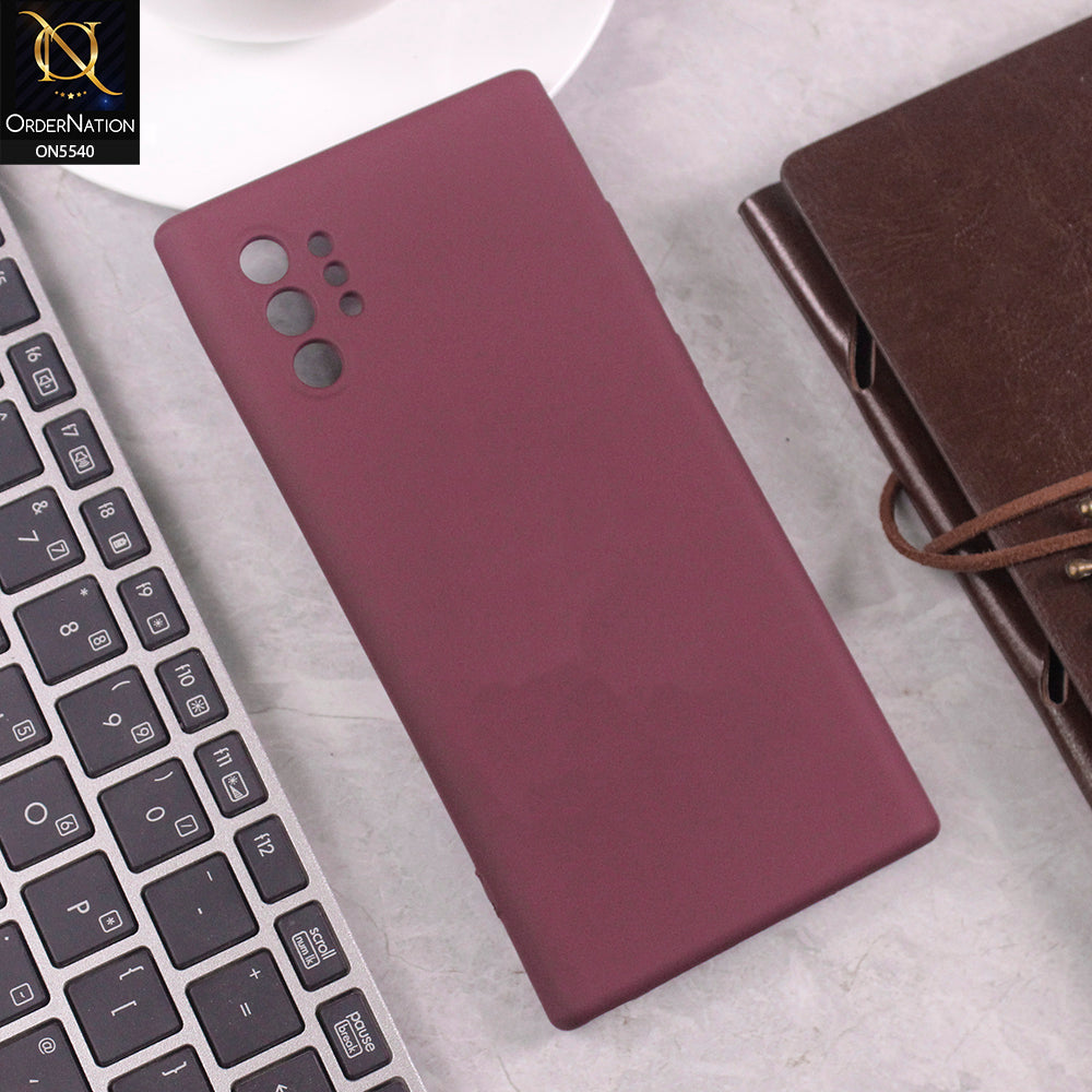 Samsung Galaxy Note 10 Plus Cover - Maroon -  New Premium High Quality Matte Sillica Gel Soft Case