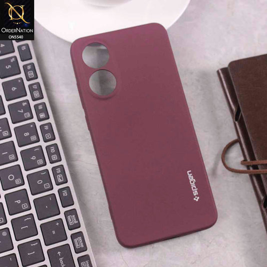 Oppo A78 4G Cover - Maroon -  New Premium High Quality Matte Sillica Gel Soft Case