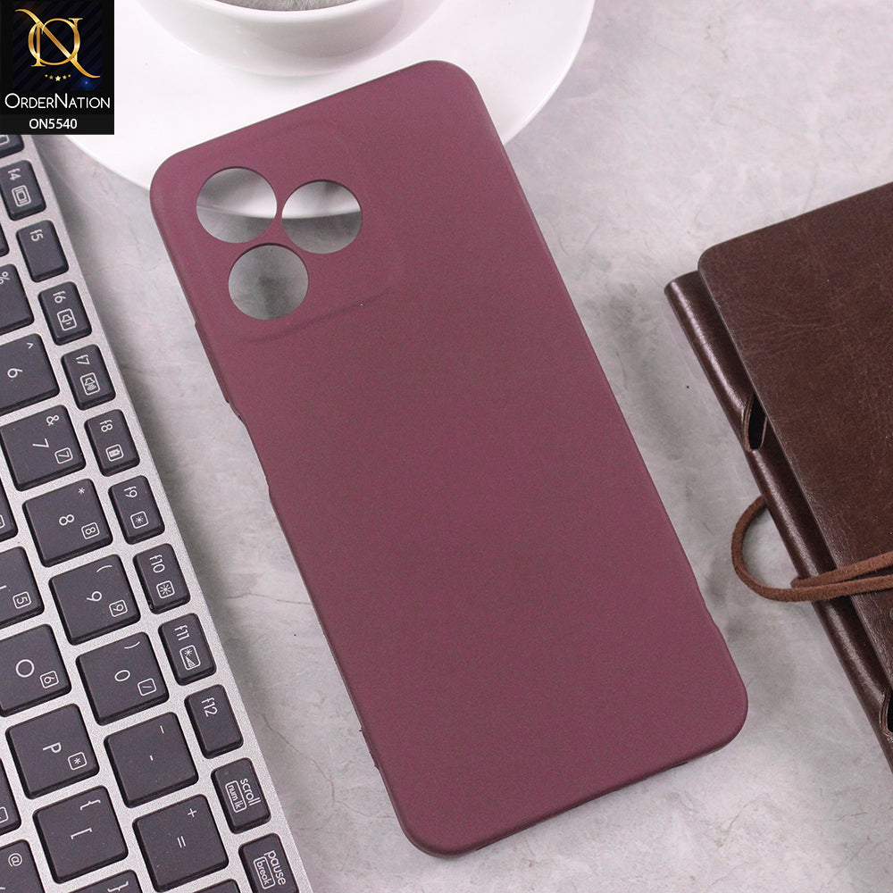 Realme Narzo N53 Cover - Maroon - New Premium High Quality Matte Sillica Gel Soft Case