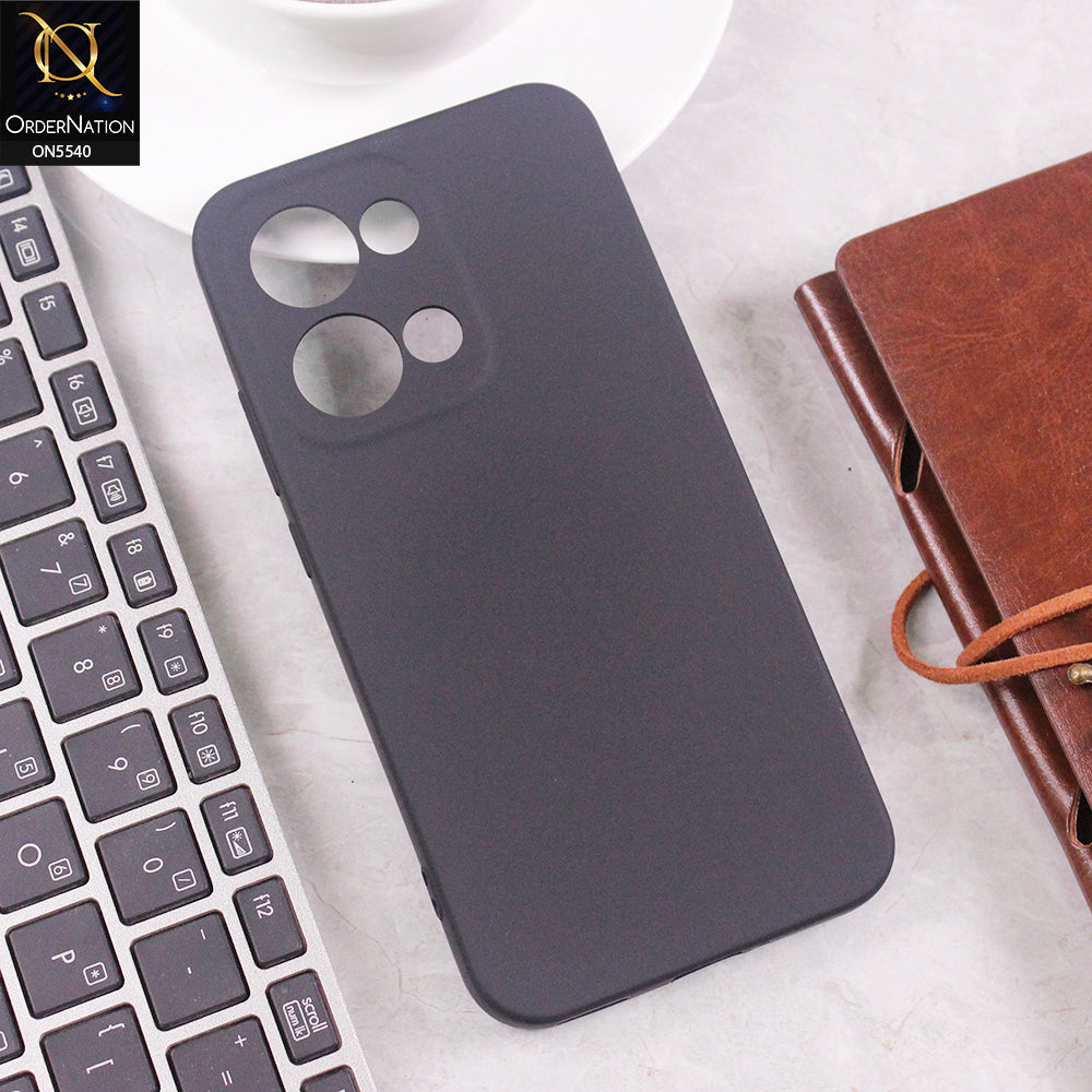 Oppo Reno 13 Cover - Black - New Premium High Quality Matte Sillica Gel Soft Case